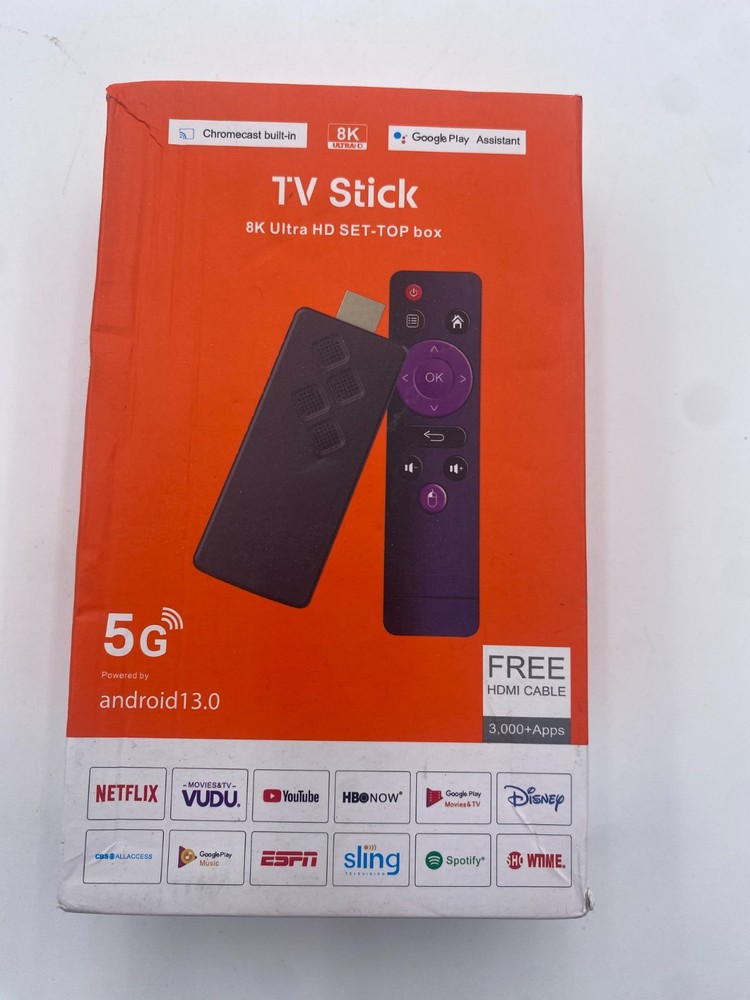 8K Ultra HD TV Stick Android 13.0, 2GB + 16GB HDMI Includes HDMI Cable