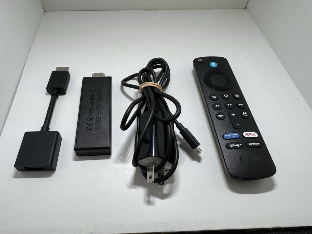 Amazon Fire Stick 3rd Gen S3L46N w/ Voice Remote, Power Supply, & HDMI Extender