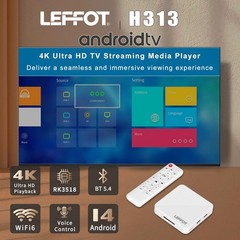 Android 14 TV Box 4K Ultra HD, 2GB/16GB, BT 5.4, Voice Remote, WiFi 6
