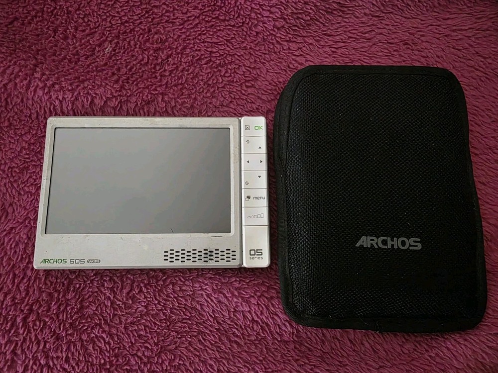 Archos 605 WiFi Portable Media Player w/ Case – Silver – Untested – No Charger