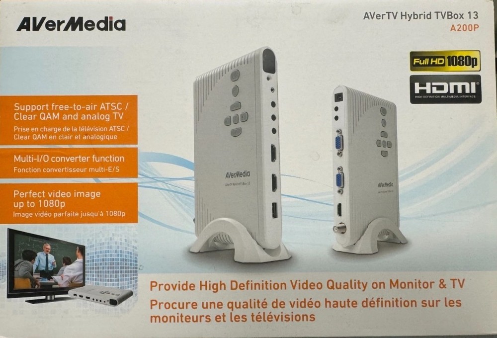 AVerTV AVerMedia Hybrid Media TV Box 13 – A200P Hybrid TV Box – White
