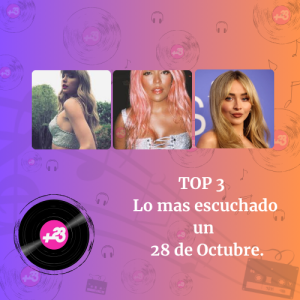 Top 3 : Lo mas escuchado un 28 de Octubre